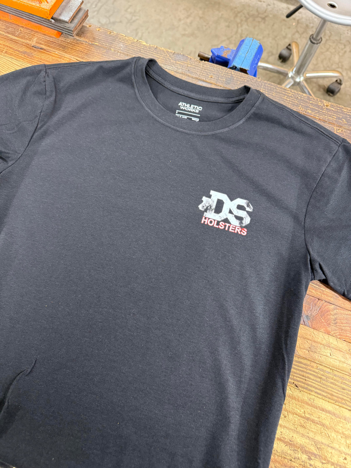 DS Holsters black shirt with front chest logo